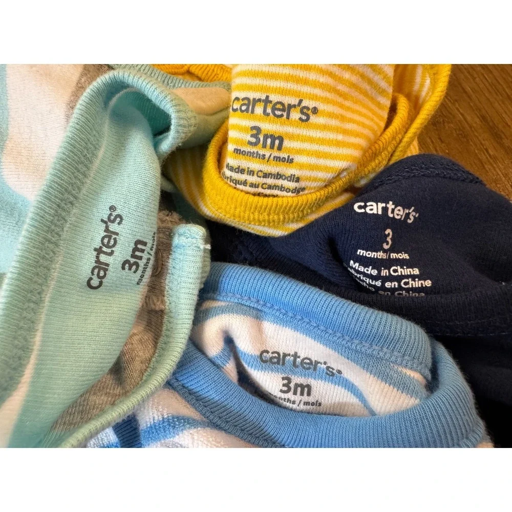 Carters‎ Baby Boy 3 Months Outfits Clothes Lot Bundle Rompers Shorts Guac Star